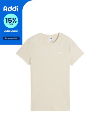 Tshirt Camisa Marca Puma Elevated Rib Original Blanco Mujer Puma