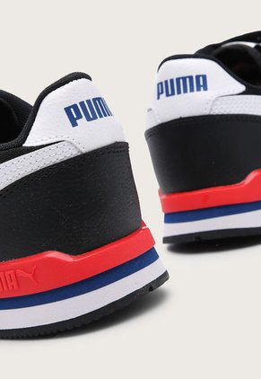 Tenis Lifestyle Negro-Blanco-Rojo Puma St Runner V3 Mesh
