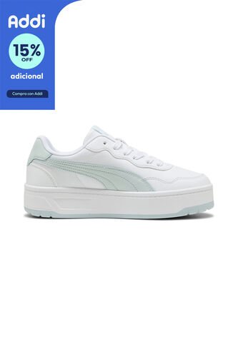 Tenis Puma Court Lally Skye Original Blanco Azul Mujer Puma