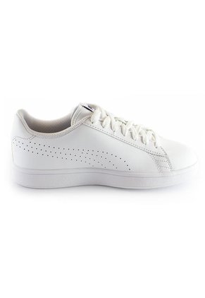 Tenis  Blancos PUMA Smash V2 De Cuero Con Perforaciones