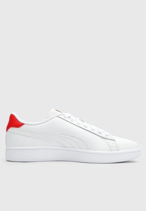Tenis Lifestyle Blanco-Rojo-Dorado Puma Smash v2 L