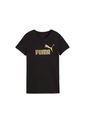 Camisa Tshirt Ess Metallic Marca Puma Original Negro Mujer de Puma