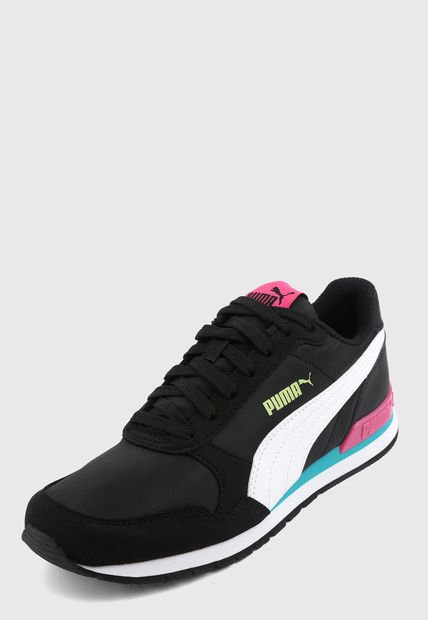 Tenis Running Negro-Blanco-Fucsia Puma ST Runner v2 Compra Ahora