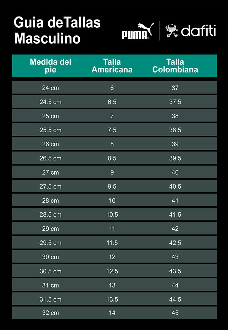 Tallas Tenis Puma Para Tabla De Tallas Zapatillas Puma Hombre Puma