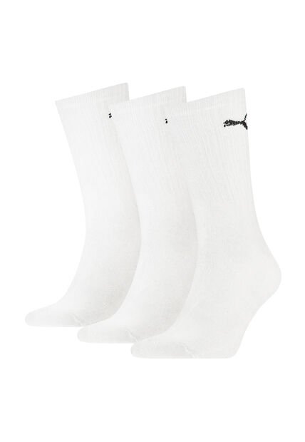 Medias Puma Originales Crew Long Sport 3 Pares Blanco Unisex