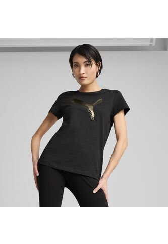 Tshirt Puma Original Essential Metallic Tee Negro Para Mujer Puma