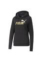 Buso Con Capucha Puma Original Ess Metallic Logo Negro Mujer de Puma