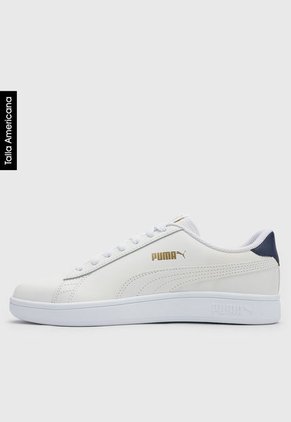 Tenis Lifestyle Marfil-Blanco-Azul Puma Smash v2 L