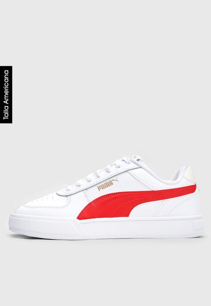 Tenis Lifestyle Blanco-Rojo-Dorado Puma Caven