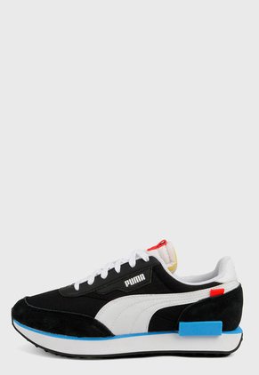 Tenis Lifestyle Negro-Blanco-Azul Puma Future Rider Play On