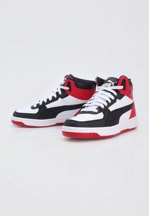 Tenis Lifestyle Negro-Rojo-Blanco Puma Kids Rebound Joy Jr