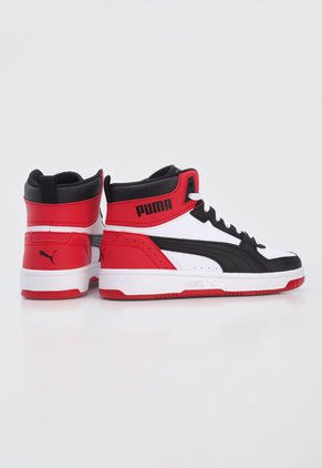 Tenis Lifestyle Negro-Rojo-Blanco Puma Kids Rebound Joy Jr