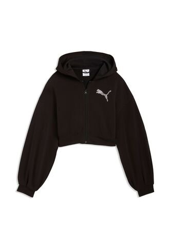 Hoodie Puma Original Ess Graphic Bedazzled Fz Tr Negro Mujer Puma