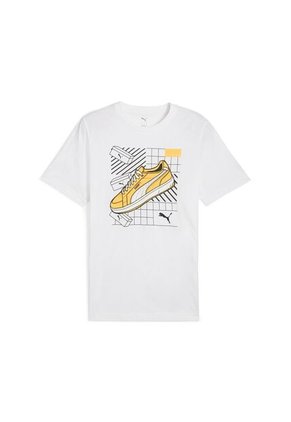 Camisa Tshirt Marca Puma Graphics Sneaker Tee Blanco Hombre