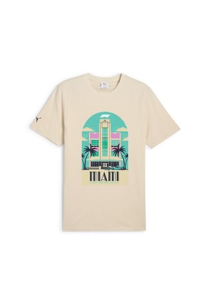 Camisa Tshirt Marca Puma F1 Miami Tee Original Beige Hombre