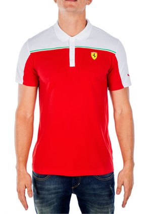 Camiseta Polo Puma Ferrari Rojo-Blanco