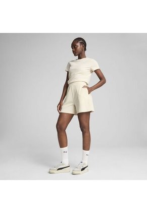 Pantaloneta Deportiva Puma Original Ess Elevated Beige Mujer