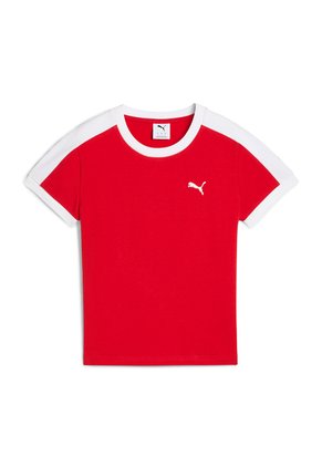 Camisa Deportiva Puma Original T7 Slim Tee W Rojo Para Mujer