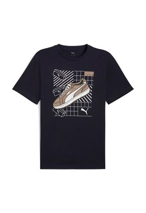 Camisa Deportiva Puma Original Graphics Sneaker Azul Hombre