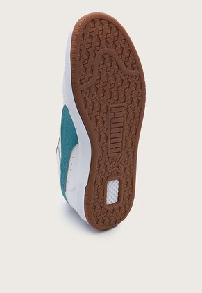 Tenis Lifestyle Blanco-Azul Petróleo-Marrón Puma Court Ultra