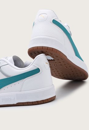 Tenis Lifestyle Blanco-Azul Petróleo-Marrón Puma Court Ultra