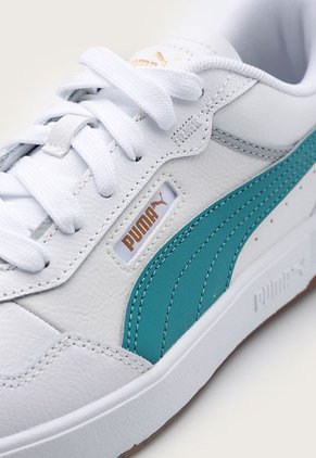 Tenis Lifestyle Blanco-Azul Petróleo-Marrón Puma Court Ultra