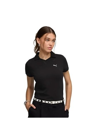 Camisa Tipo Polo Puma Originales Essentials Baby Negro Mujer Puma