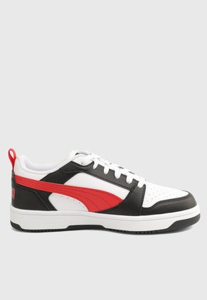 Tenis Lifestyle Blanco-Rojo-Negro Puma Rebound v6 Low