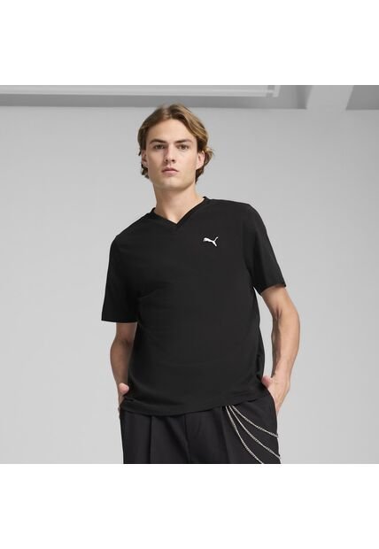 Tshirt Puma Original Ess No. 1 Logo V-Neck Negro Para Hombre