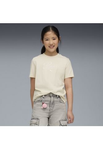 Camisa Deportiva Puma Original Ess Script G Beige  Niños Puma