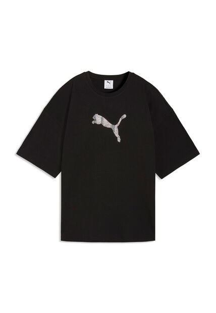 Camisa Deportiva Puma Originals Ess Graphics Leo Negro Mujer