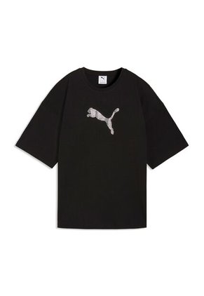 Camisa Deportiva Puma Originals Ess Graphics Leo Negro Mujer