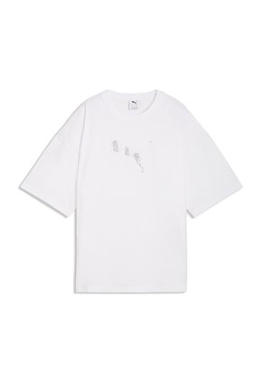 Camisa Deportiva Puma Original Ess Graphics Leo Blanco Mujer