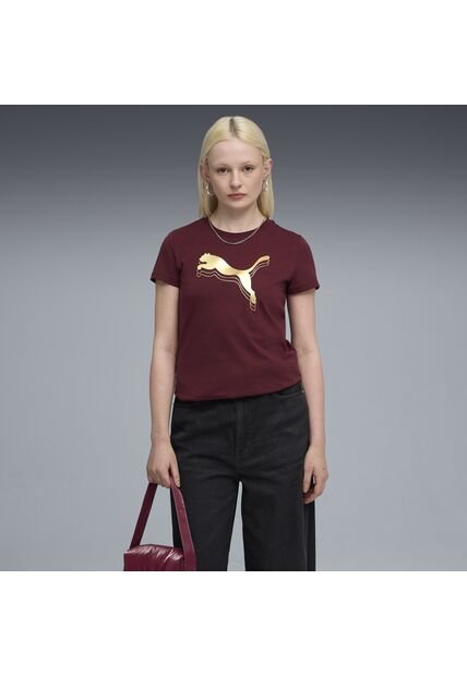 Tshirt Puma Original Essentials Metallic W Rojo Para Mujer