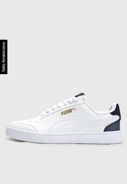 Tenis Lifestyle Blanco-Azul Navy-Dorado Puma Shuffle
