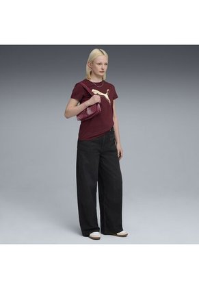 Tshirt Puma Original Essentials Metallic W Rojo Para Mujer