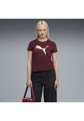 Tshirt Puma Original Essentials Metallic W Rojo Para Mujer