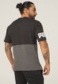 Camiseta Negro-Blanco-Gris Puma Power Colourblock de Puma