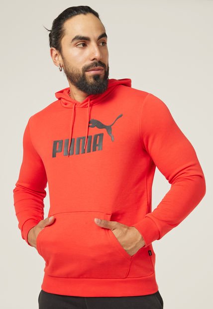 Hoodie Rojo-Negro Puma Essentials Big Logo