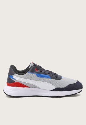Tenis Lifestyle Gris-Blanco-Azul Navy Puma Runtamed Plus