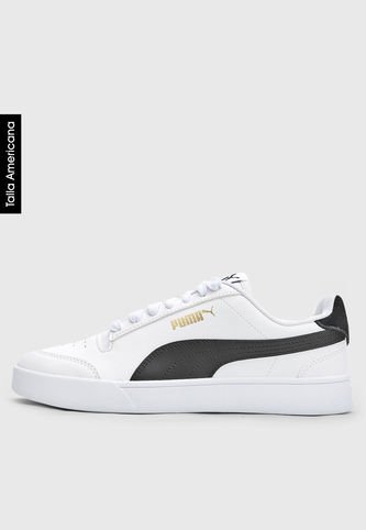 Tenis Lifestyle Blanco-Negro-Dorado Puma Shuffle Puma