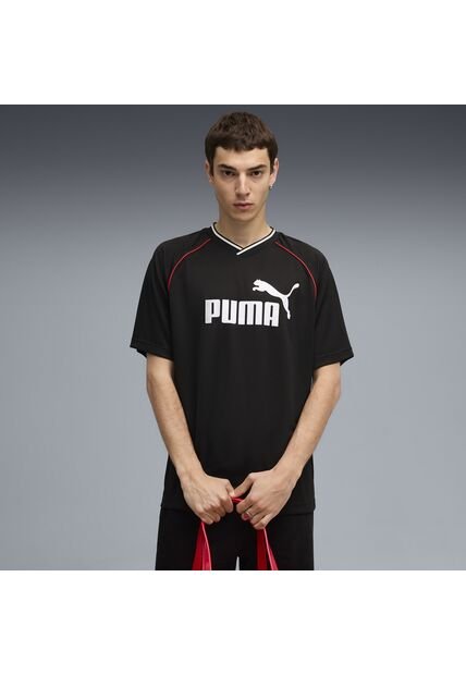 Camisa Deportiva Puma Ess Football Jersey Negro Para Hombre