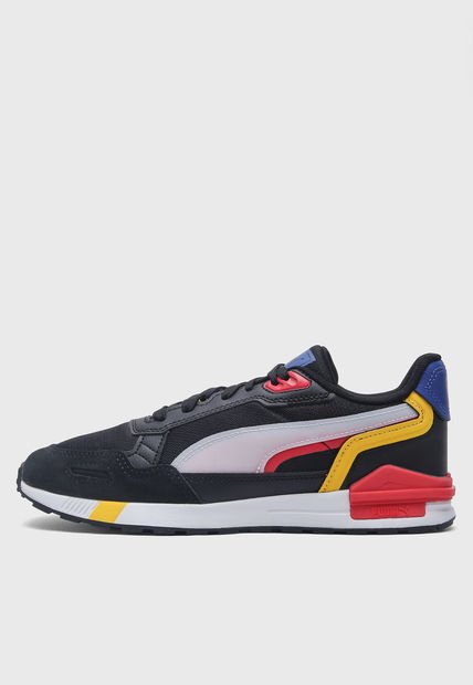 Tenis Lifestyle Negro-Blanco-Rojo-Amarillo PUMA Graviton Tera