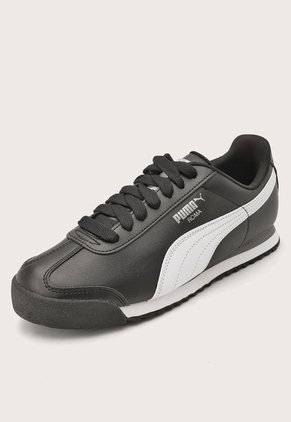 Tenis Lifestyle Negro-Blanco-Gris Puma Roma Basic