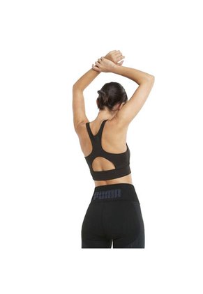 Top Bra Marca Puma Original Mid Impact All Long Negro Mujer