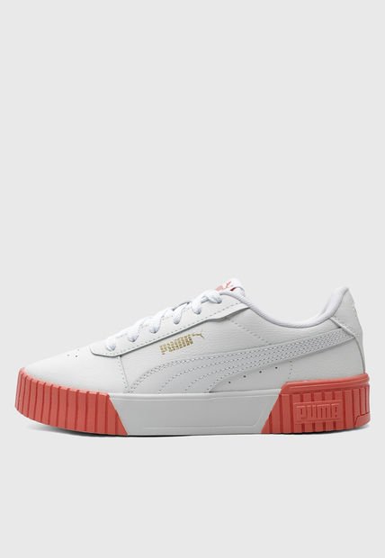 Tenis Lifestyle Blanco-Coral-Dorado Puma Carina 2.0