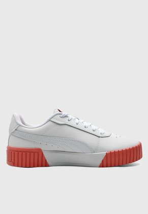 Tenis Lifestyle Blanco-Coral-Dorado Puma Carina 2.0