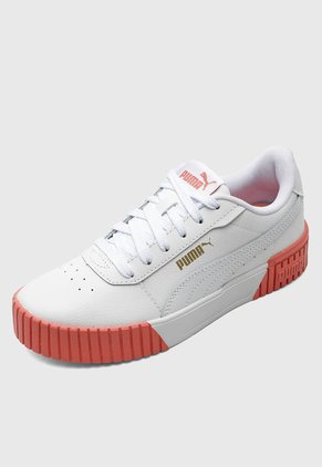 Tenis Lifestyle Blanco-Coral-Dorado Puma Carina 2.0