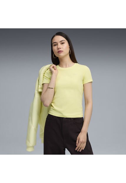 Tshirt Puma Original Wardrobe Ess Slim Amarillo Para Mujer