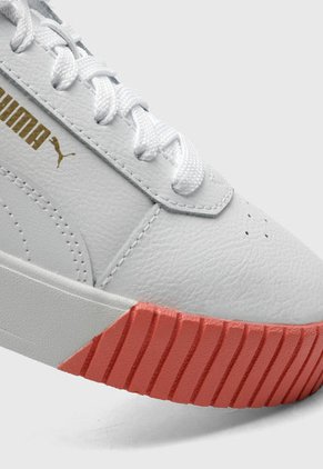 Tenis Lifestyle Blanco-Coral-Dorado Puma Carina 2.0